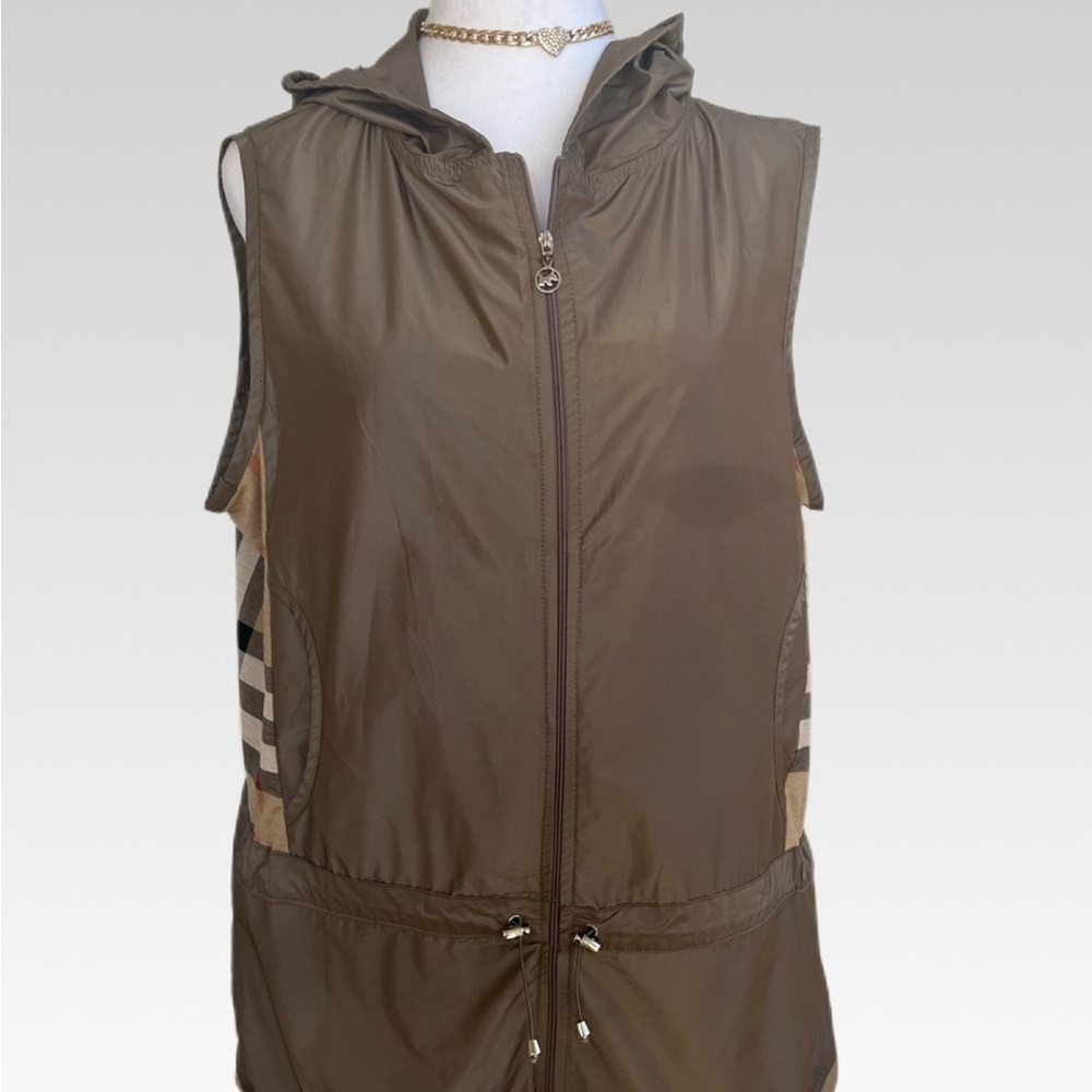 Women's Brown Hooded vest size L BRAND NEW